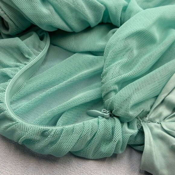 🆕 BENNI 🧿 NWOT Nico Off Shoulder Mini Dress, Aquamarine - Sz AU 14 US 10 - Picture 13 of 16